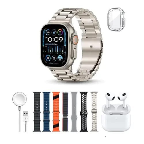 Ultra 3 Smart Watch 10-in-1 Bundle - Big Infinite Display + Free Earphones
